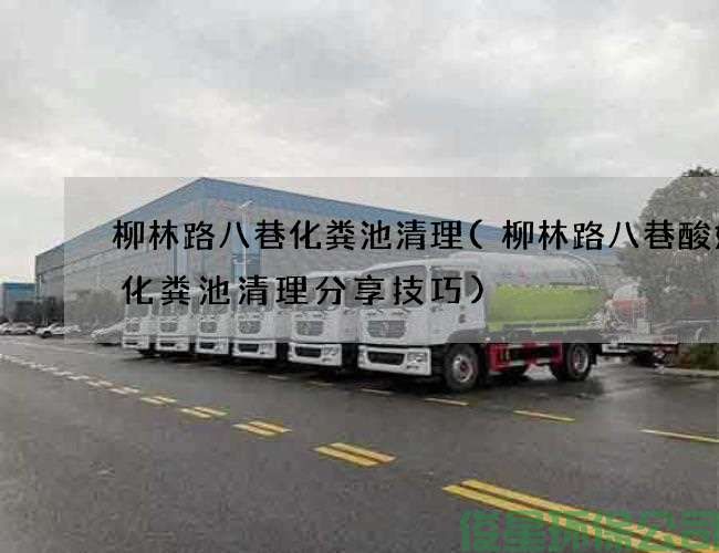 柳林路八巷化糞池清理(柳林路八巷酸奶廠(chǎng)化糞池清理分享技巧)